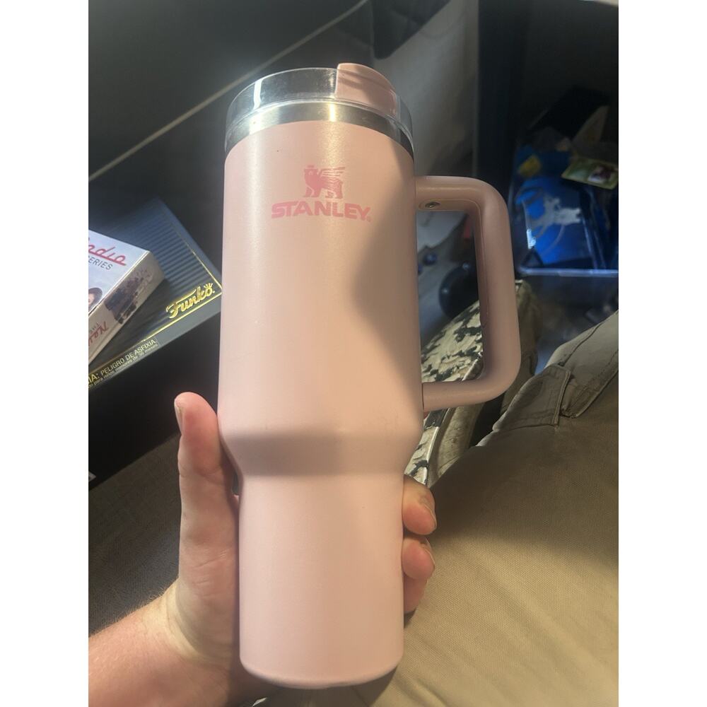 Stanley Pink 40oz Stainless Steel Insulated Tumbler with Handle No Straw - Picture 5 of 6